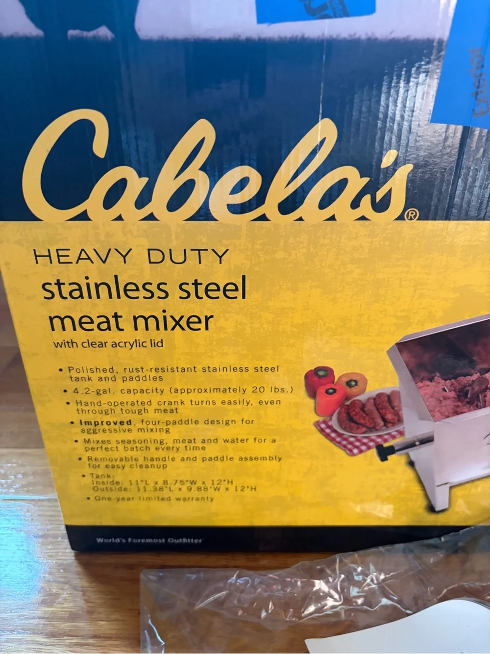 Cabela's Heavy Duty Stainless Steel Meat Mixer with Clear Lid Model #54-1001